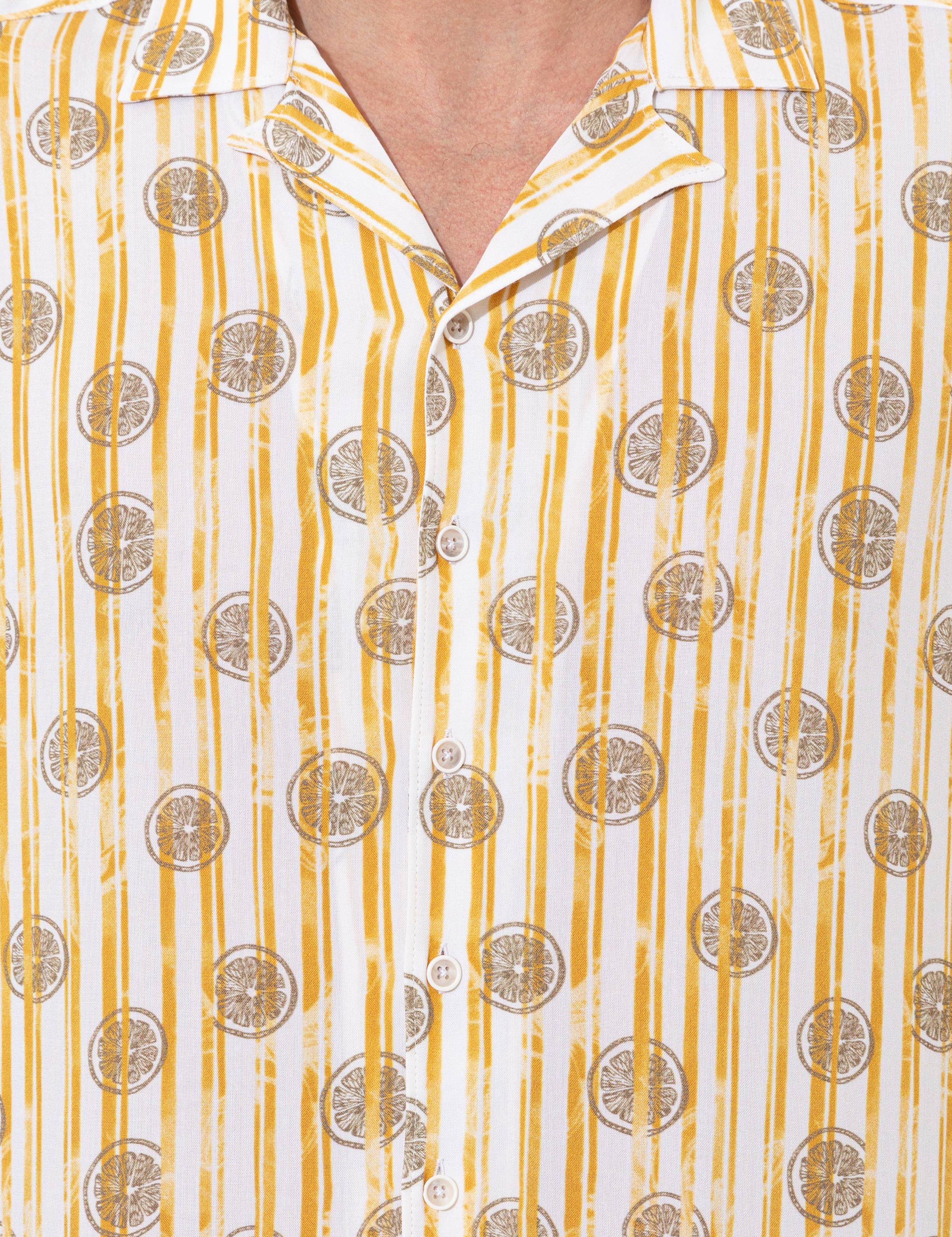 Sarı Regular Fit Kısa Kollu Gömlek
