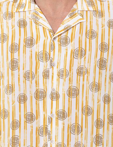 Sarı Regular Fit Kısa Kollu Gömlek - 50249747009