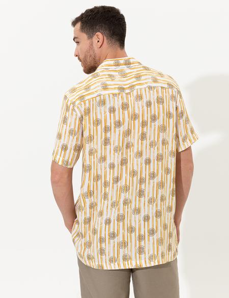Sarı Regular Fit Kısa Kollu Gömlek - 50249747009