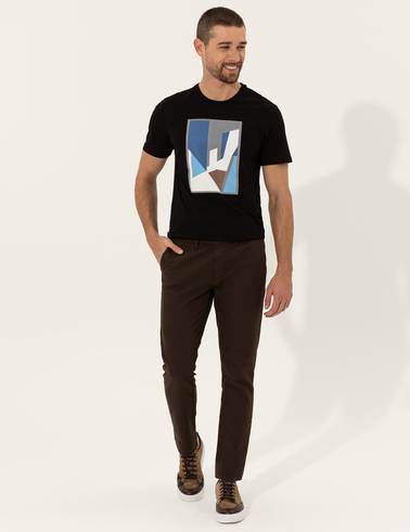 Kahverengi Slim Fit Kanvas Pantolon