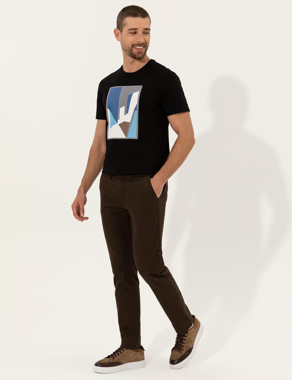 Kahverengi Slim Fit Kanvas Pantolon - 50251525047