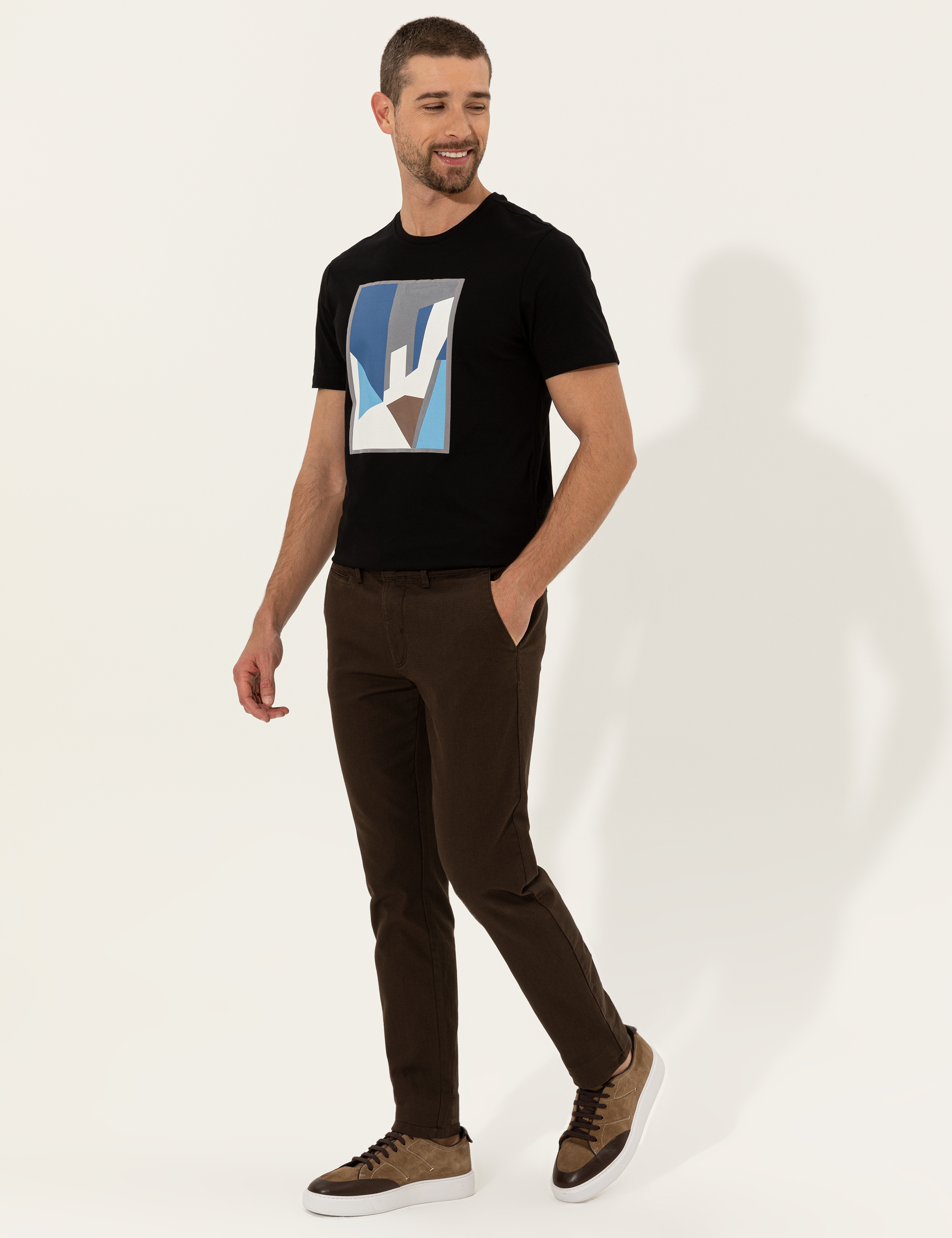 Kahverengi Slim Fit Kanvas Pantolon