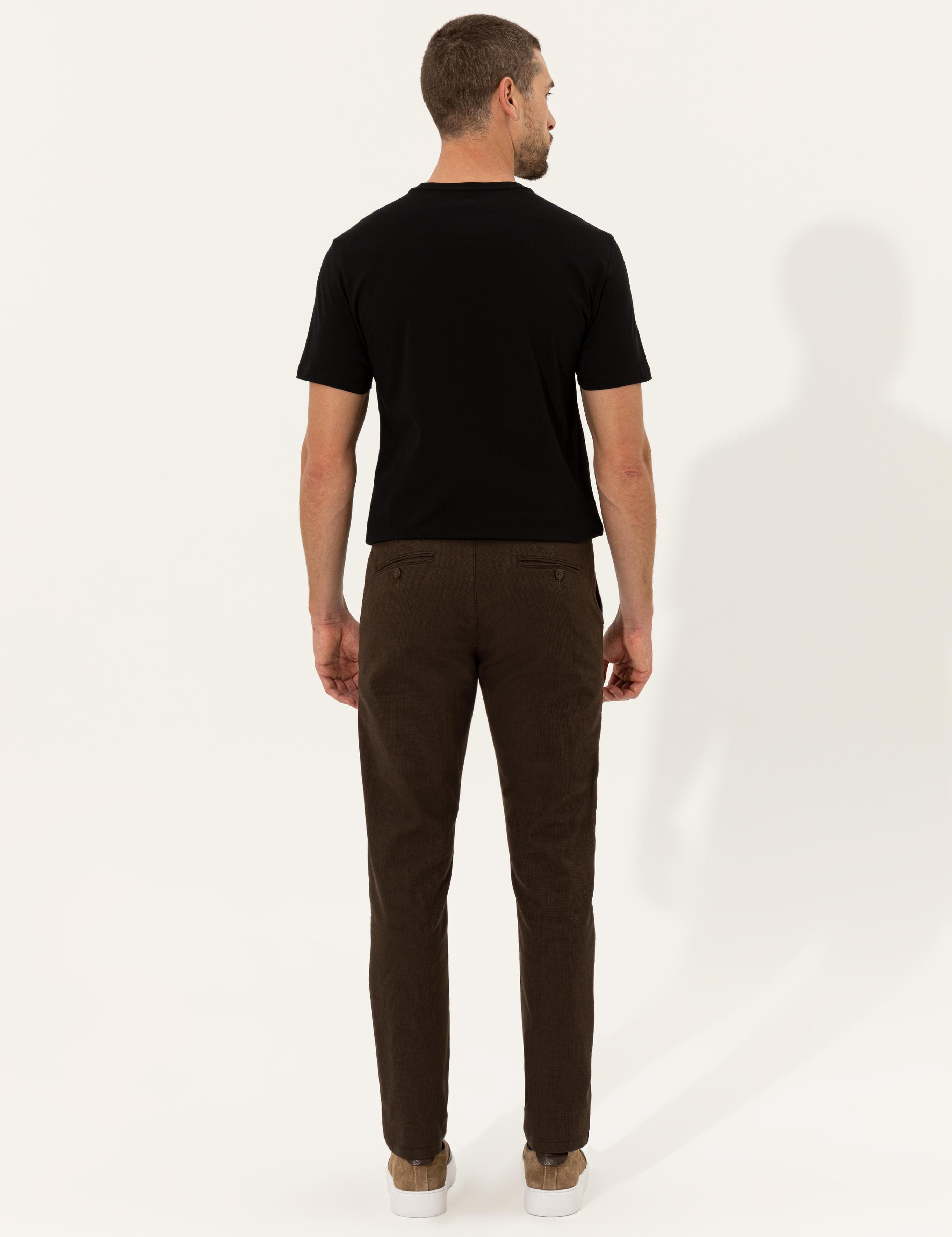 Kahverengi Slim Fit Kanvas Pantolon