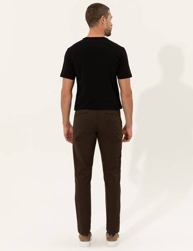 Kahverengi Slim Fit Kanvas Pantolon