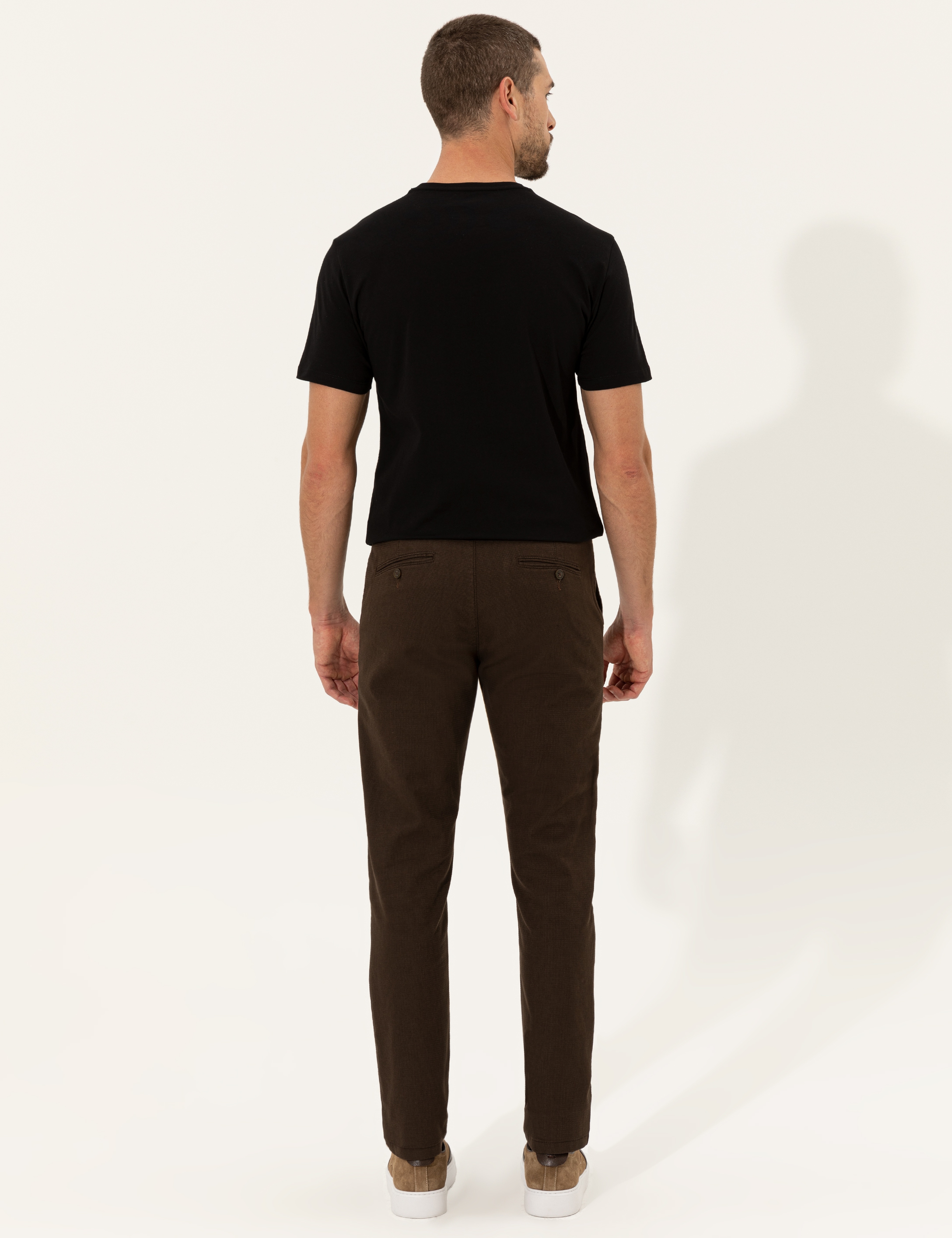 Kahverengi Slim Fit Kanvas Pantolon