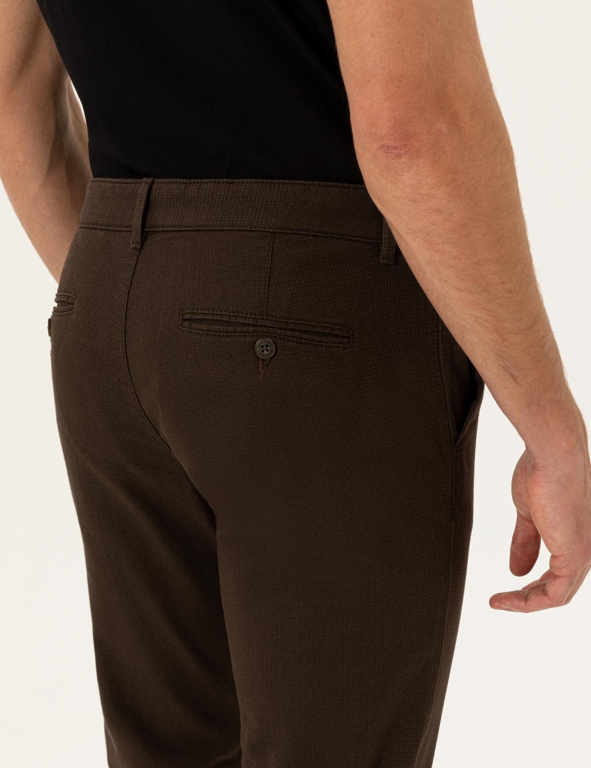 Kahverengi Slim Fit Kanvas Pantolon - 50251525047