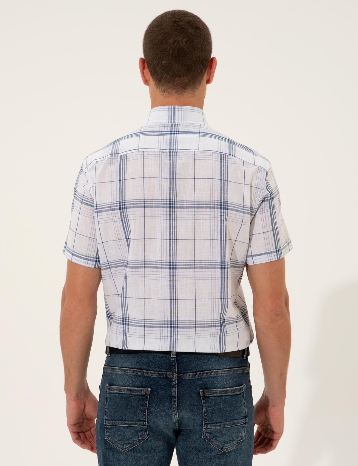 Lacivert Regular Fit Kısa Kollu Gömlek - 50249717011