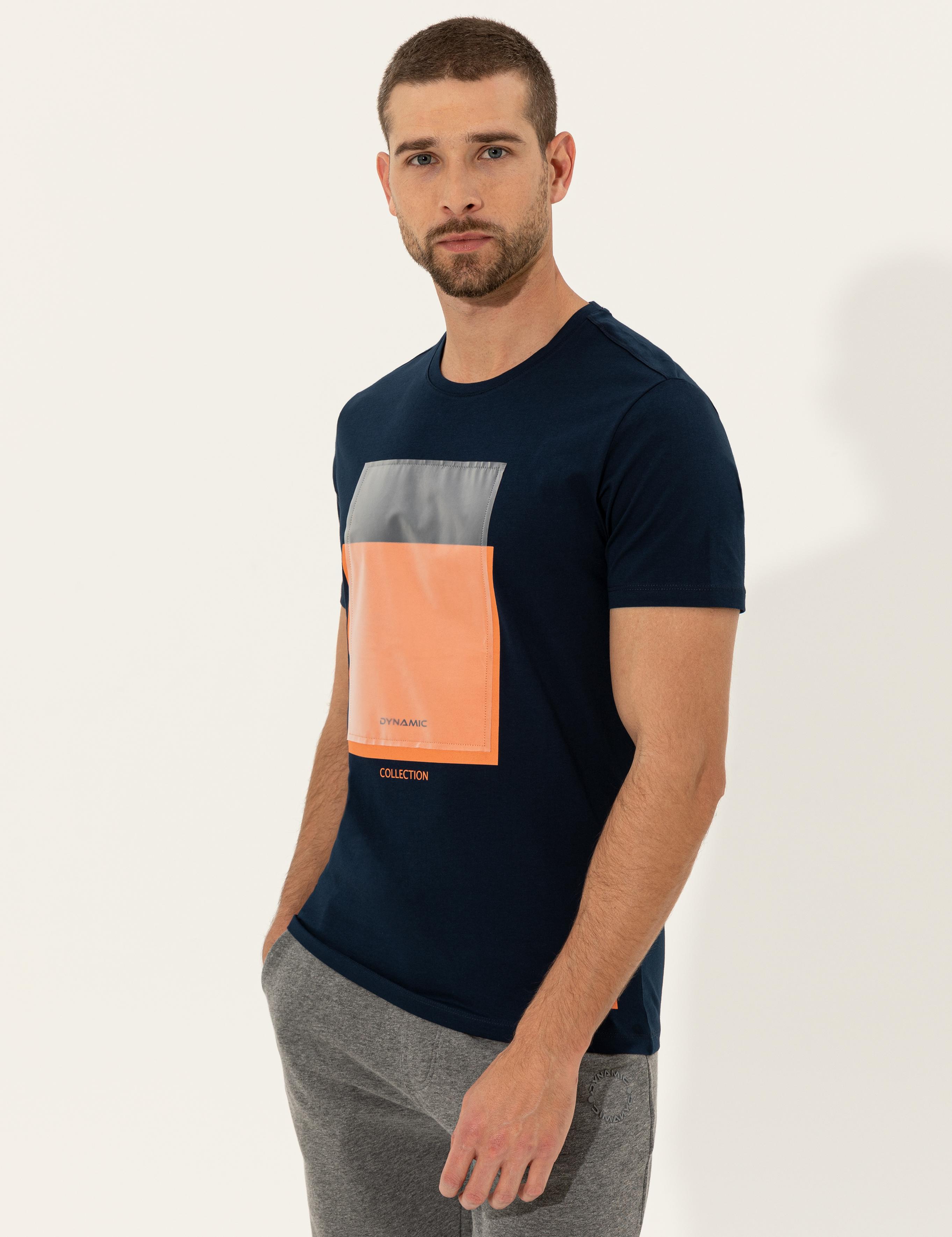 Lacivert Slim Fit Bisiklet Yaka Tişört