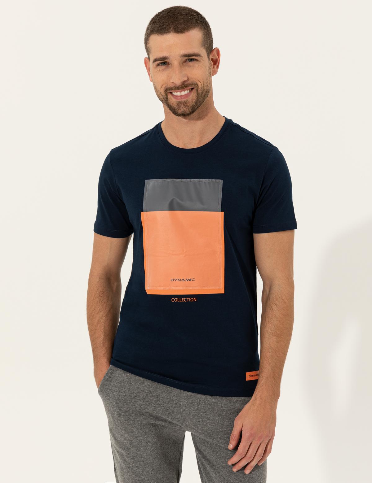 Lacivert Slim Fit Bisiklet Yaka Tişört