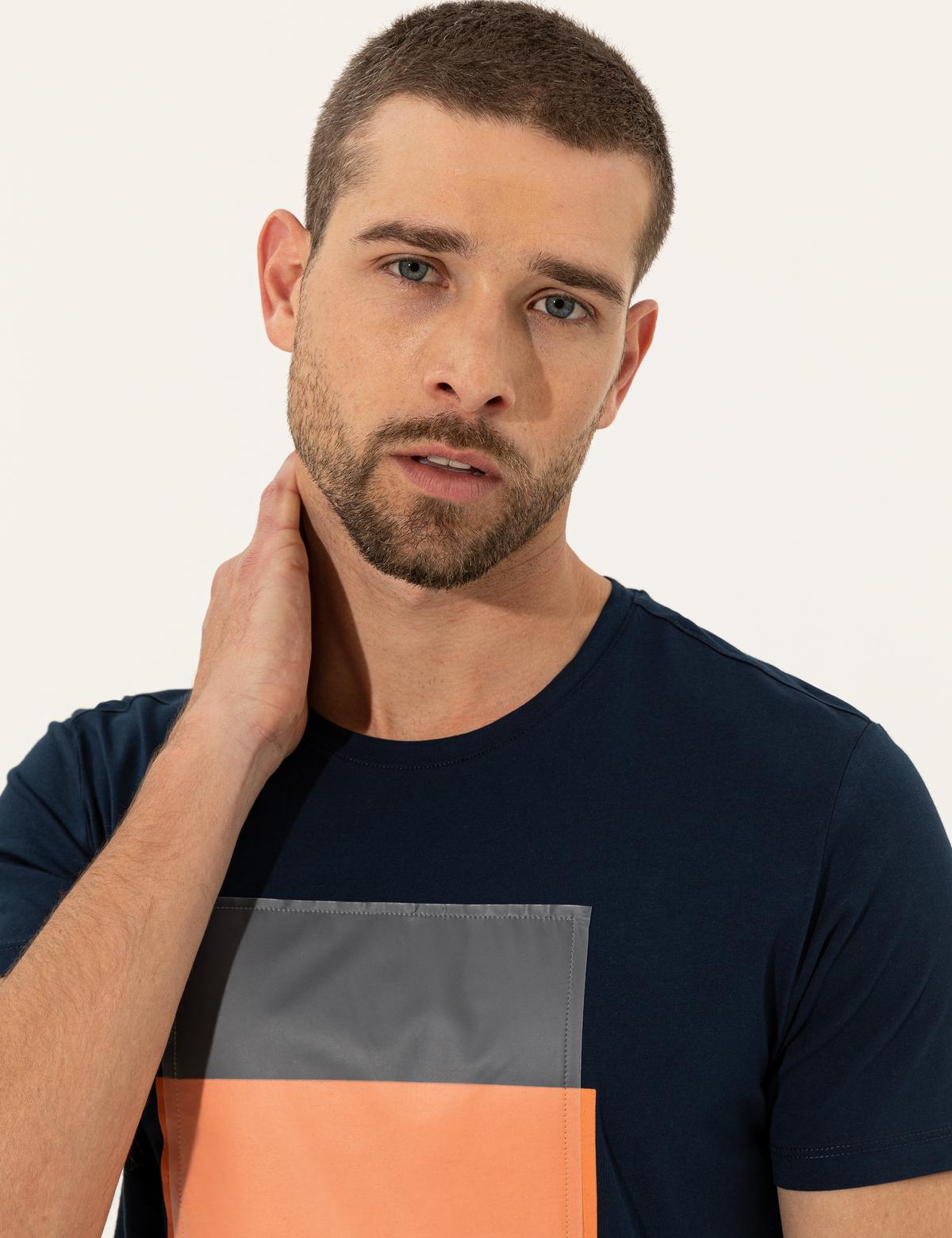 Lacivert Slim Fit Bisiklet Yaka Tişört - 50249352027