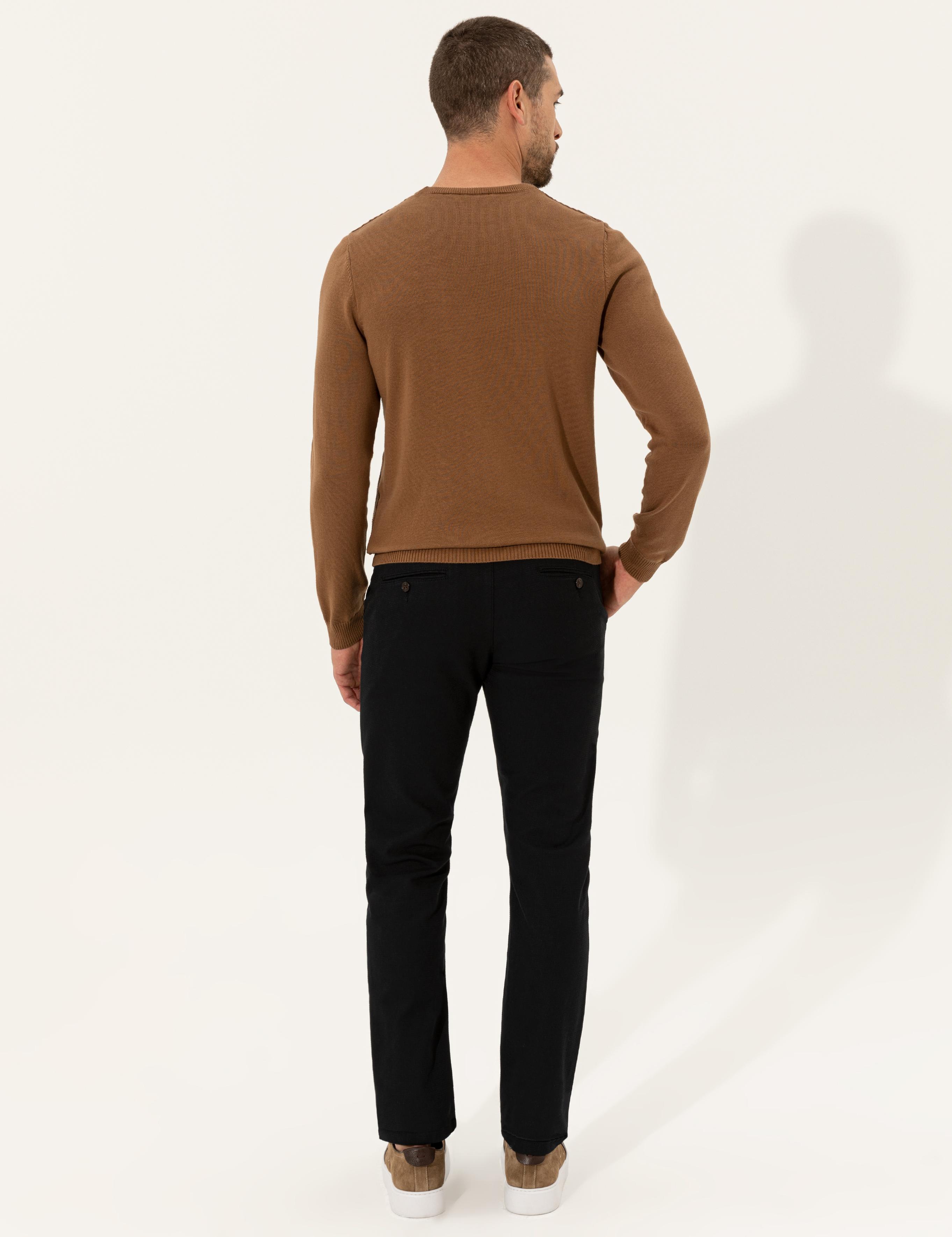 Siyah Slim Fit Kanvas Pantolon