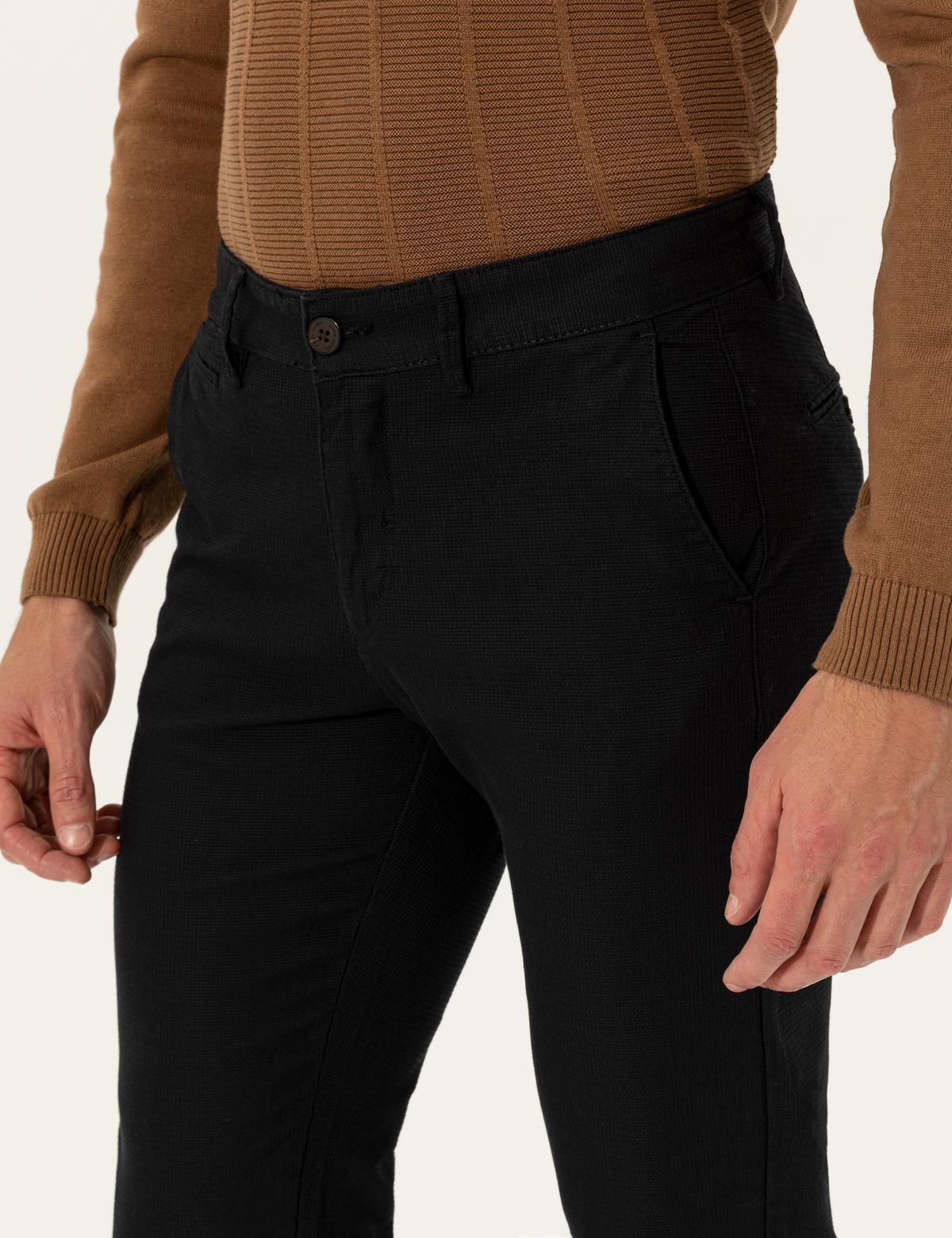 Siyah Slim Fit Kanvas Pantolon - 50251525149