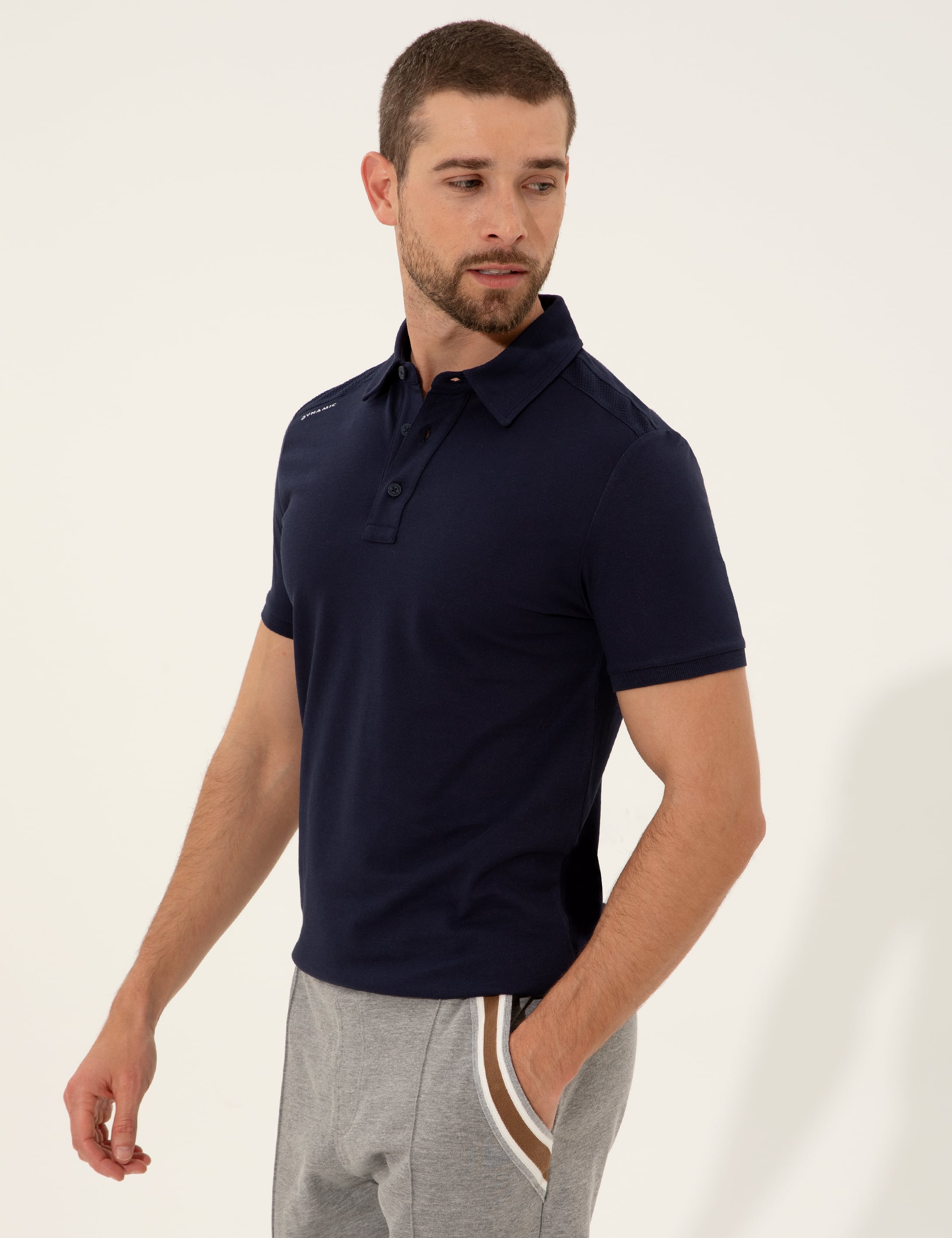 Lacivert Slim Fit Polo Yaka Tişört