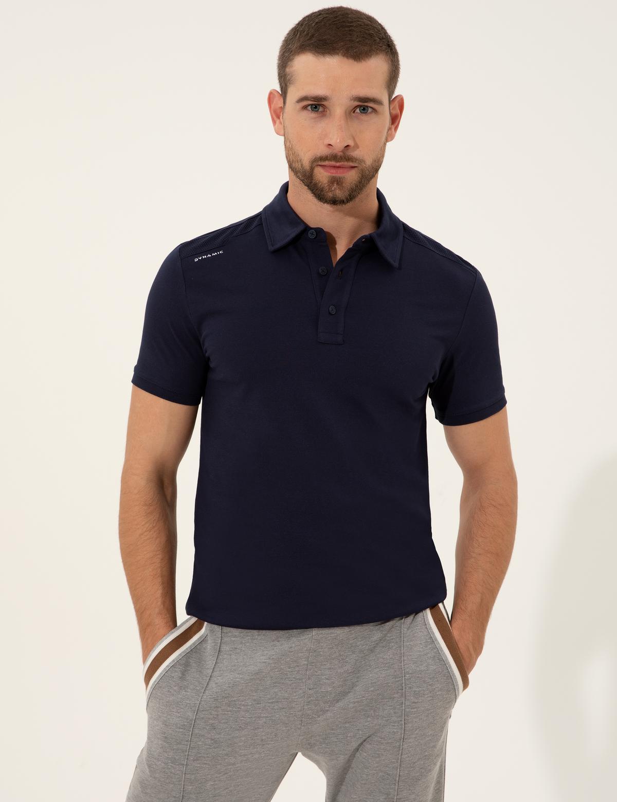 Lacivert Slim Fit Polo Yaka Tişört