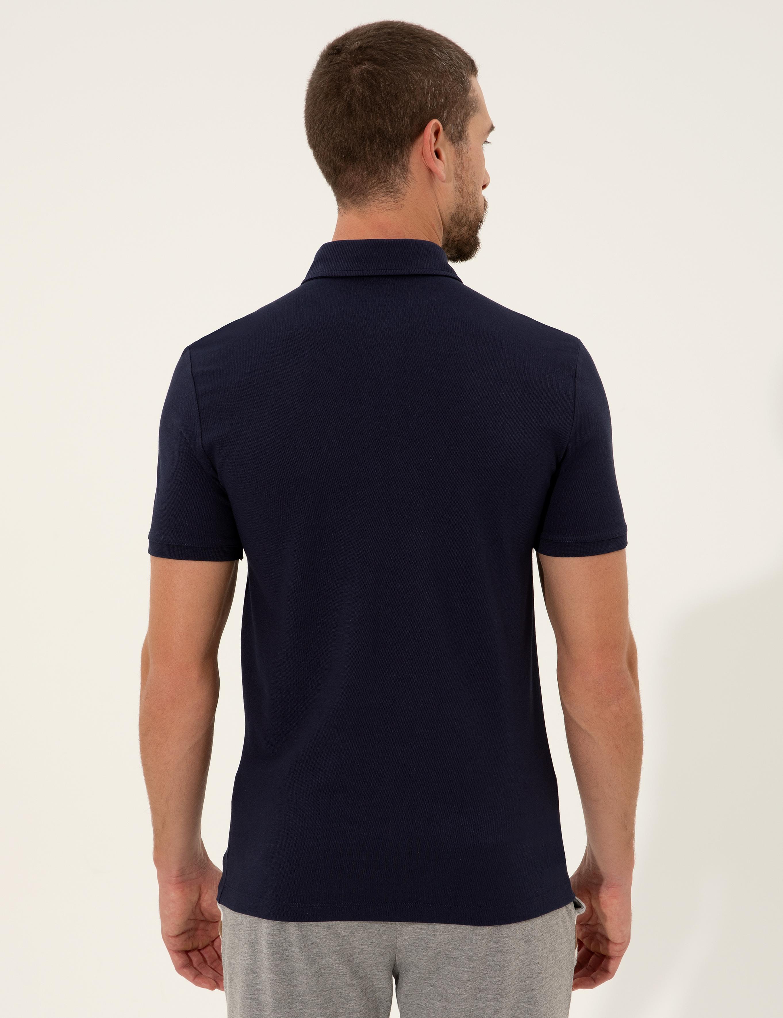 Lacivert Slim Fit Polo Yaka Tişört