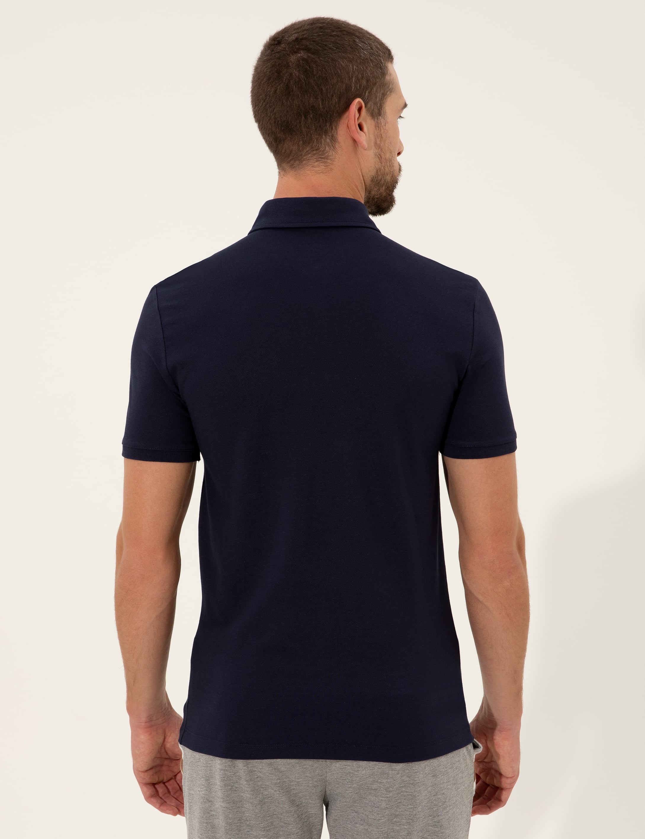 Lacivert Slim Fit Polo Yaka Tişört
