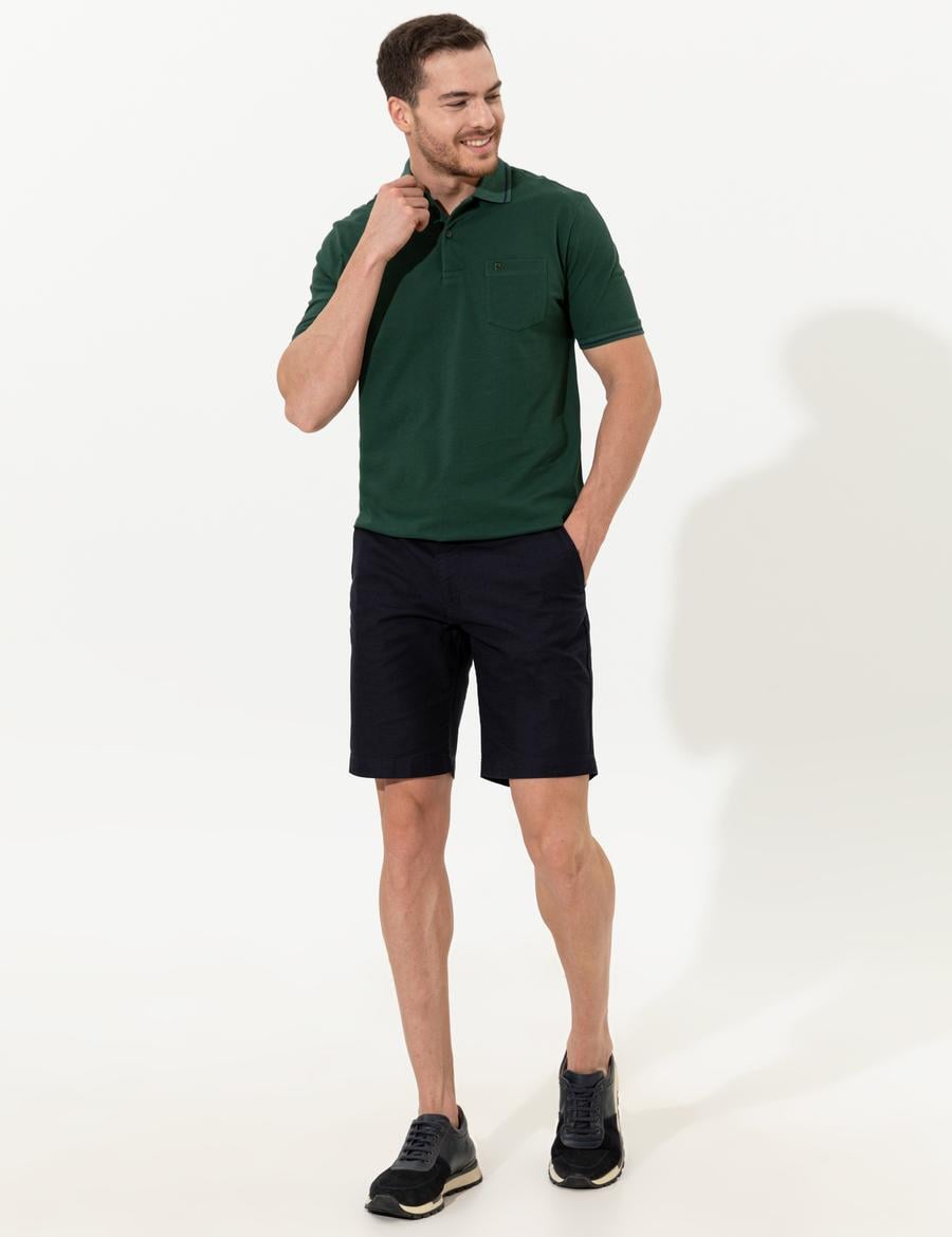 Lacivert Regular Fit Bermuda Şort