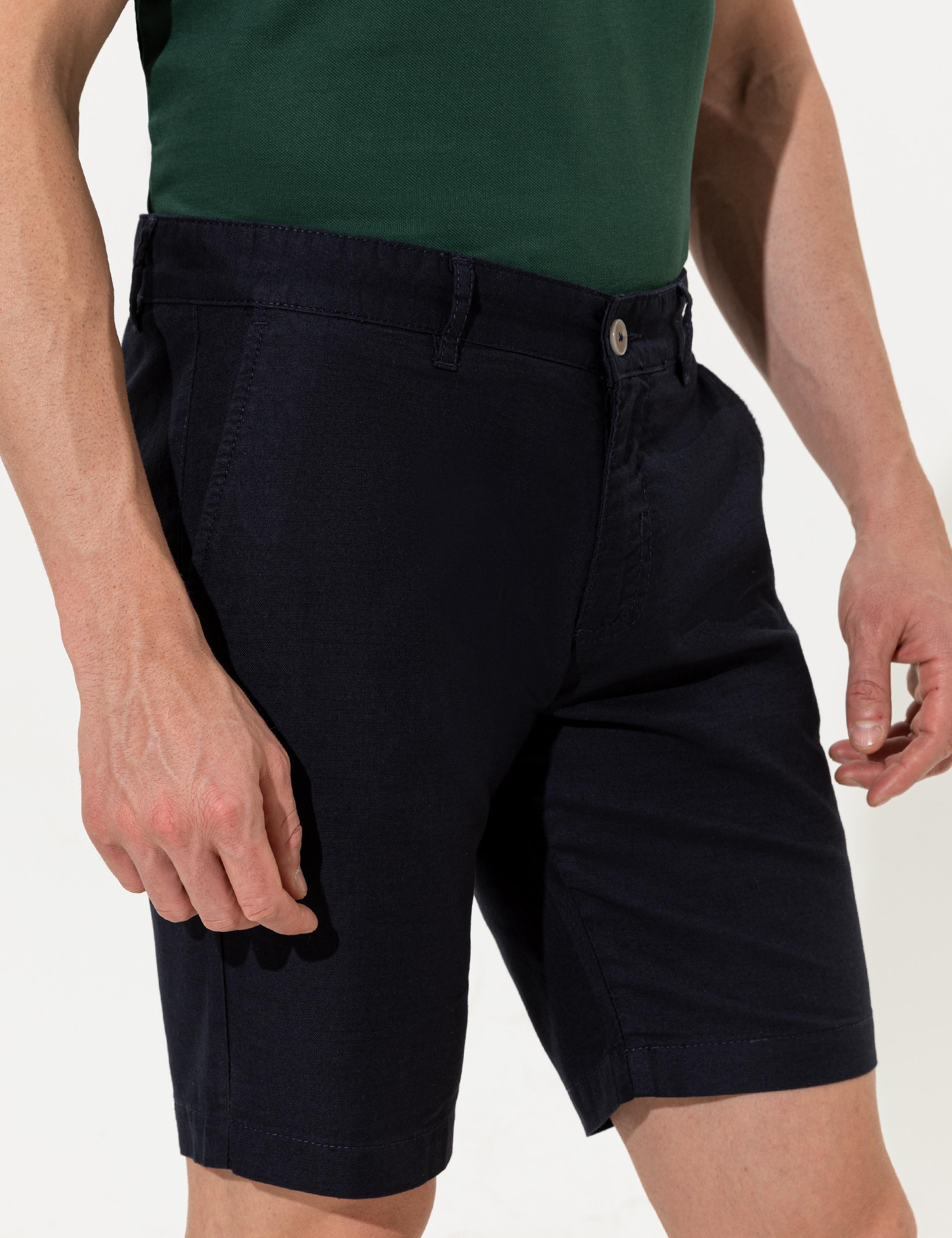 Lacivert Regular Fit Bermuda Şort