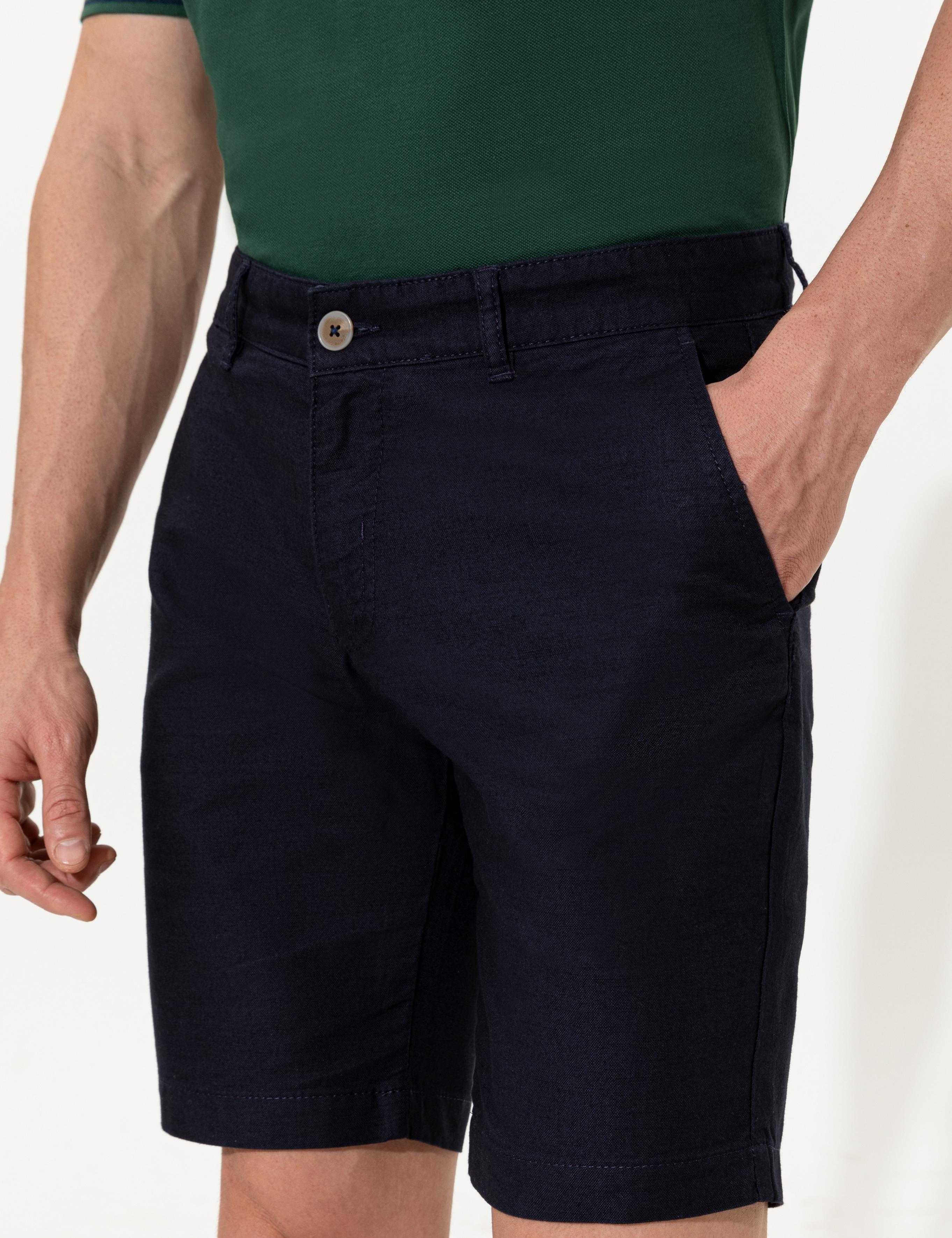 Lacivert Regular Fit Bermuda Şort