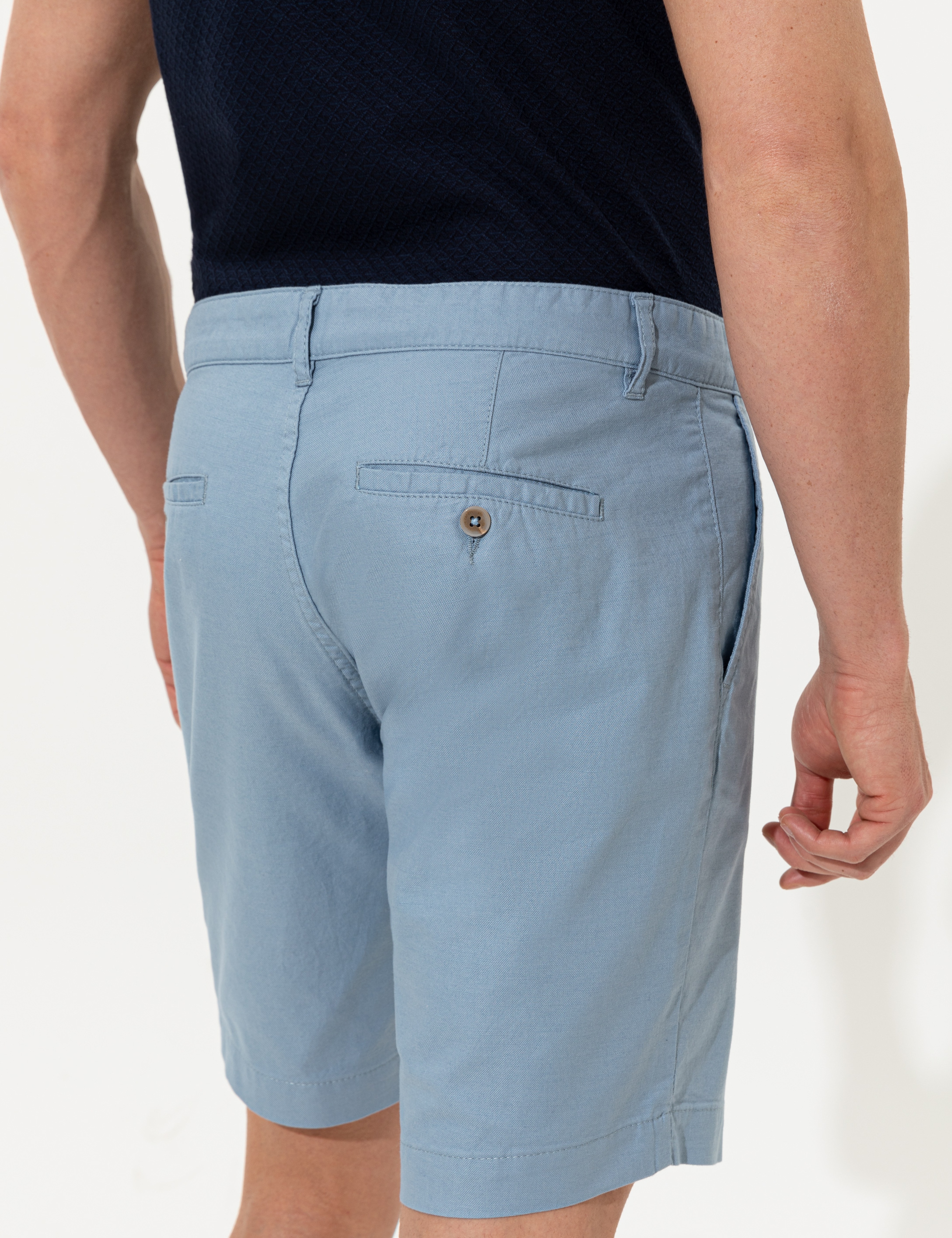 Mavi Regular Fit Bermuda Şort