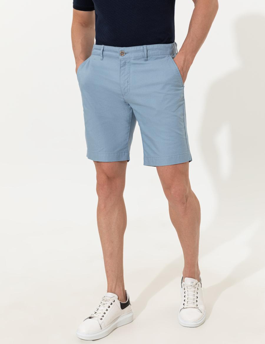 Mavi Regular Fit Bermuda Şort
