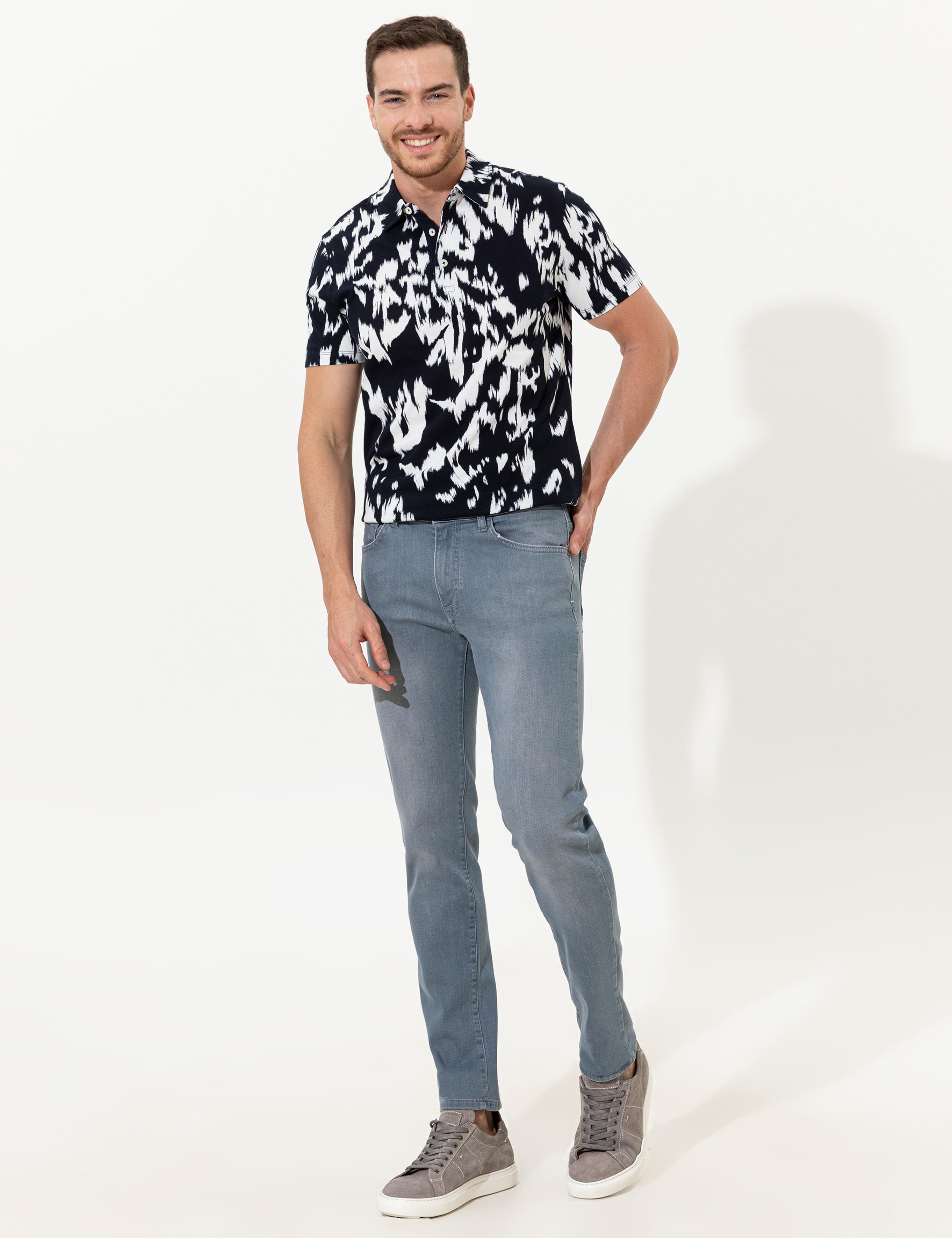 Lacivert Slim Fit Gömlek Yaka Tişört