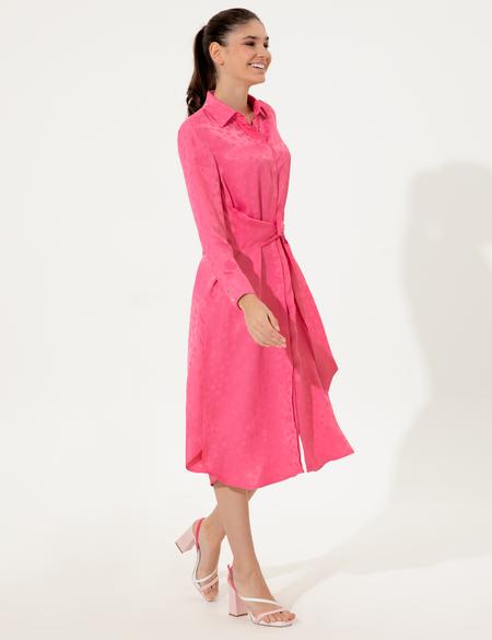 Fuşya Uzunkollu Elbise - 50247500004