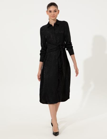 Siyah Dokuma Elbise - 50247500011