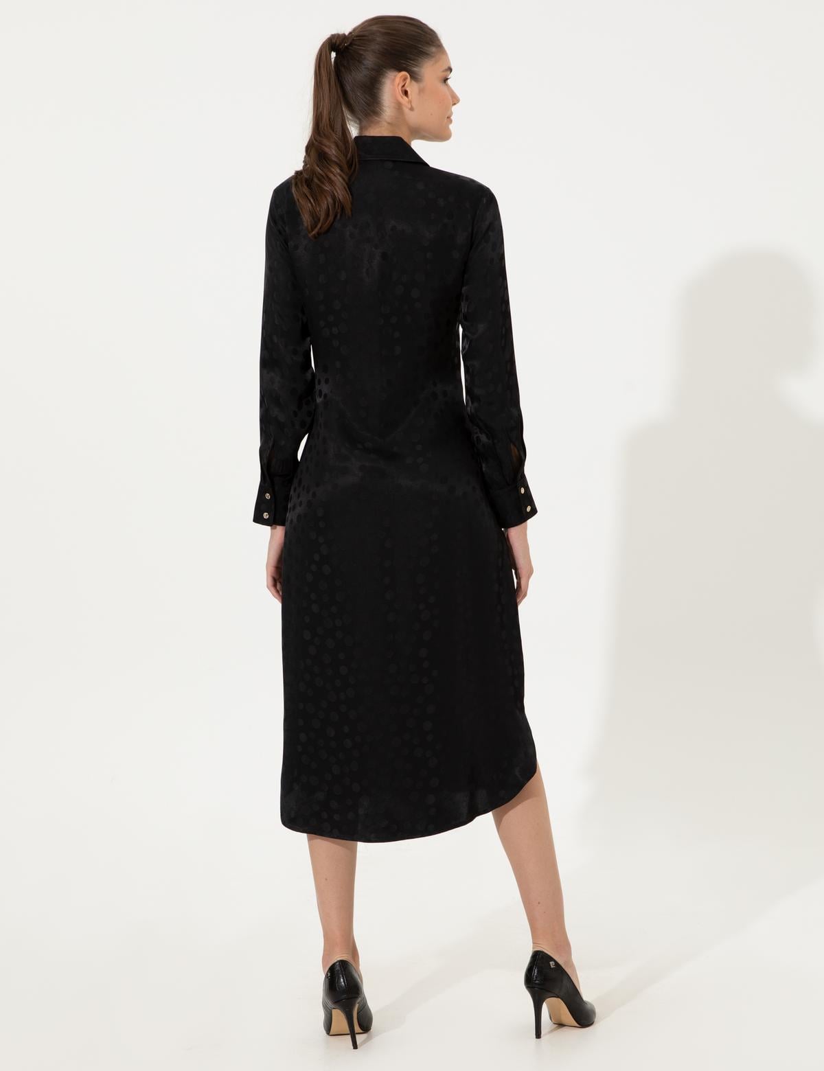 Siyah Dokuma Elbise - 50247500011