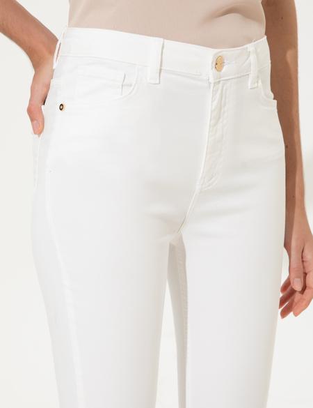 Beyaz Skinny Fit Kanvas Pantolon - 50247908003