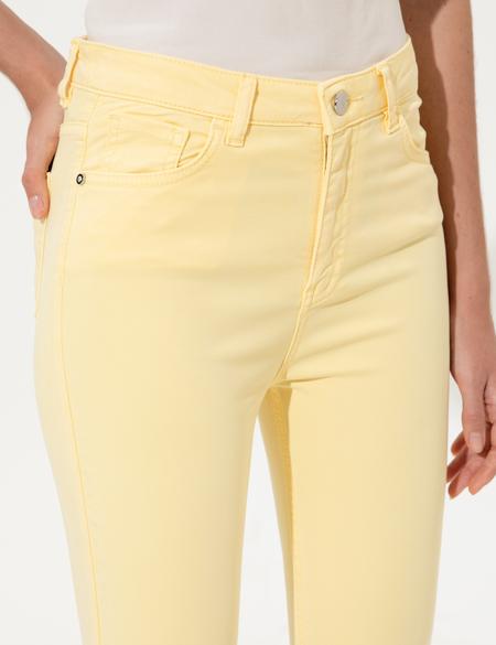 Sarı Skinny Fit Pantolon - 50247908020