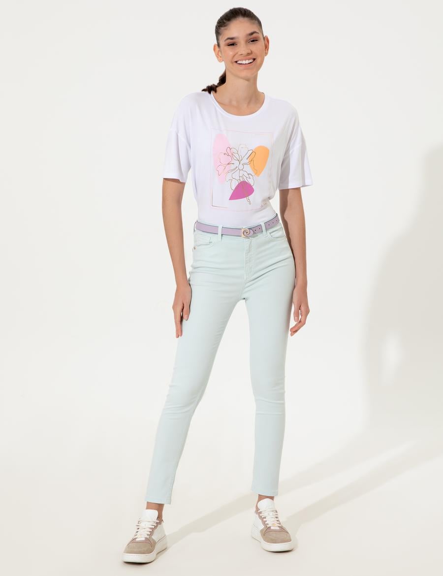 Açık Mavi Skinny Fit Spor Pantolon