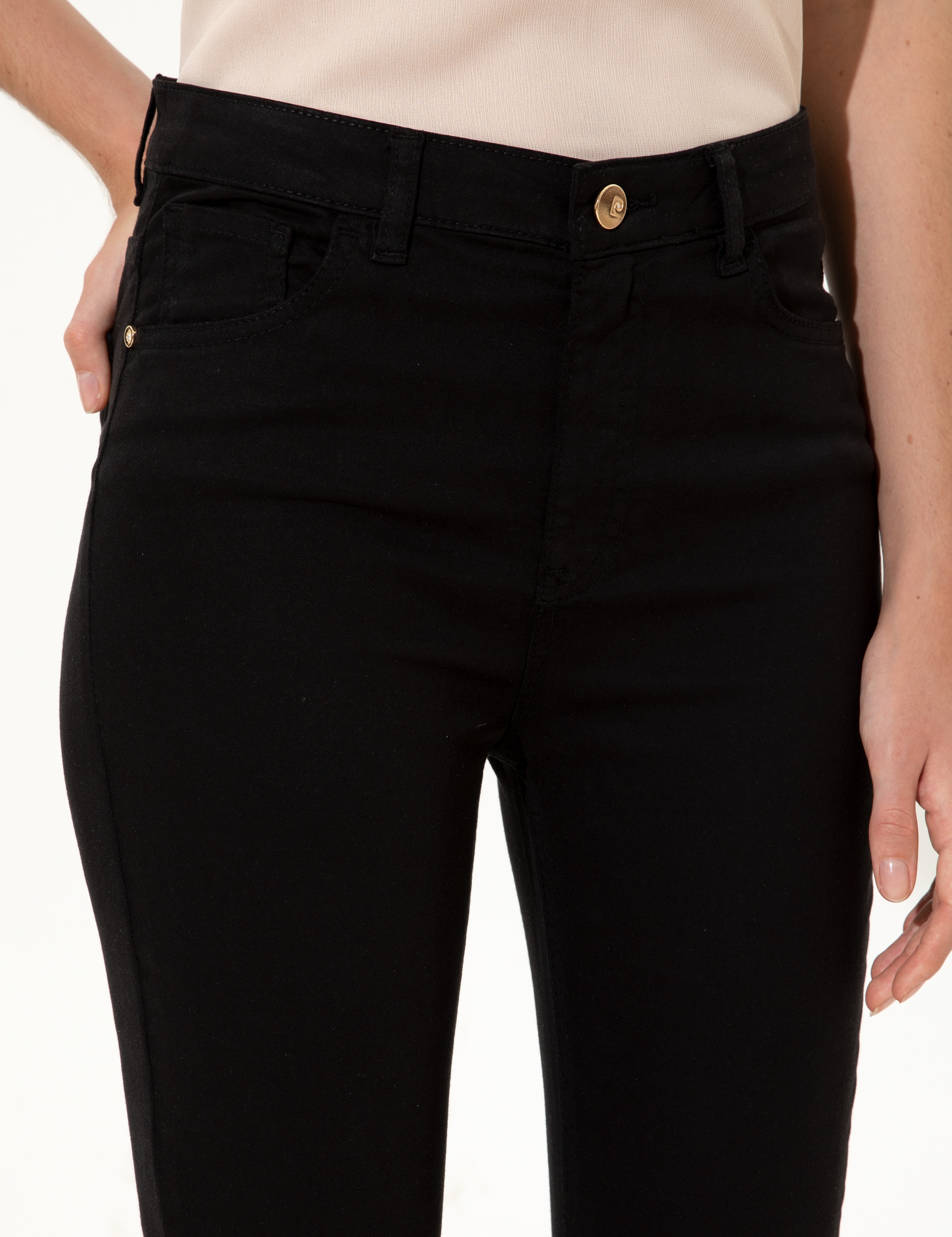 Siyah Skinny Fit Kanvas Pantolon - Image 5