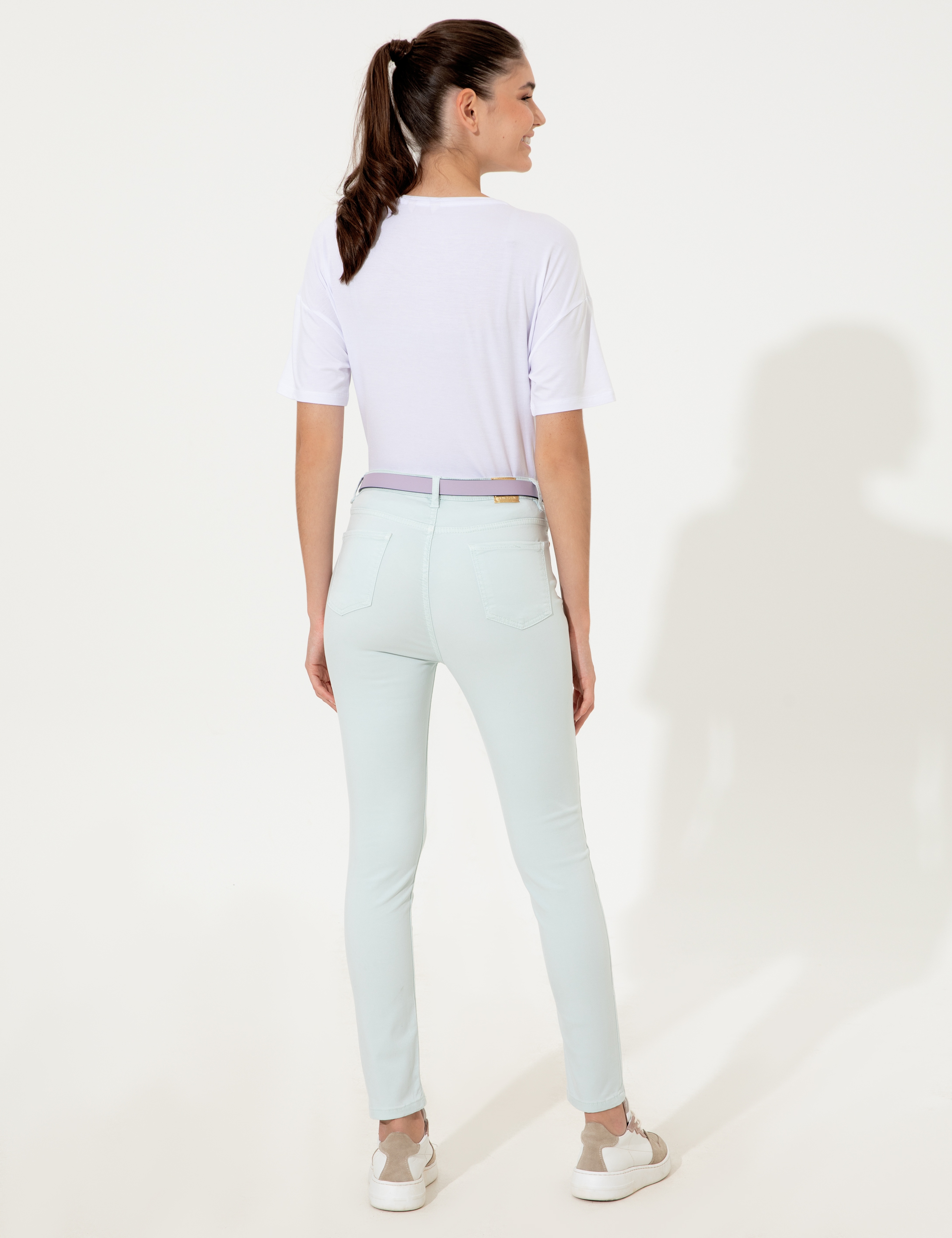 Açık Mavi Skinny Fit Spor Pantolon - Image 4
