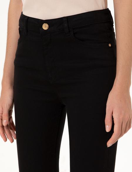 Siyah Skinny Fit Kanvas Pantolon - 50247908077