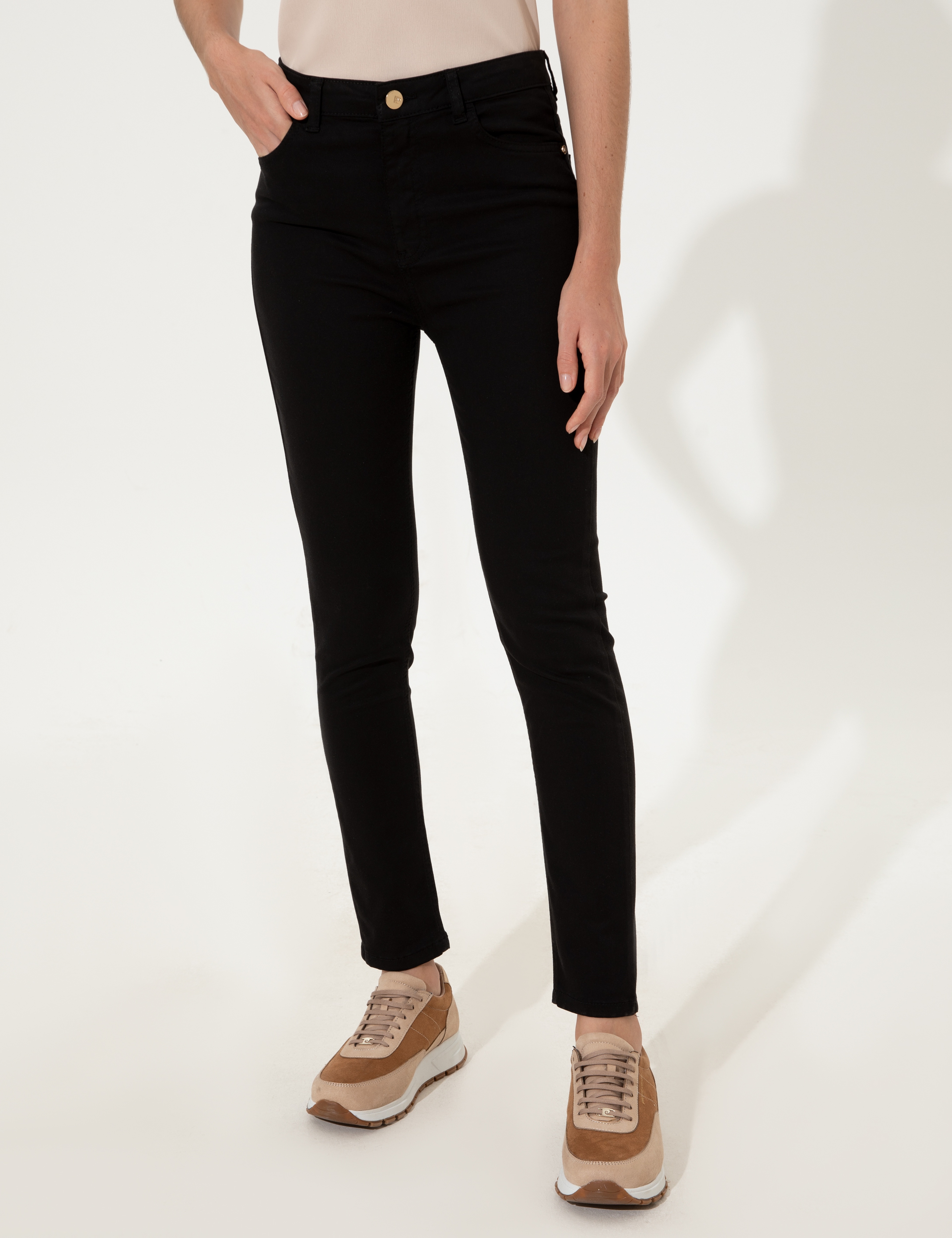 Siyah Skinny Fit Kanvas Pantolon - Image 2