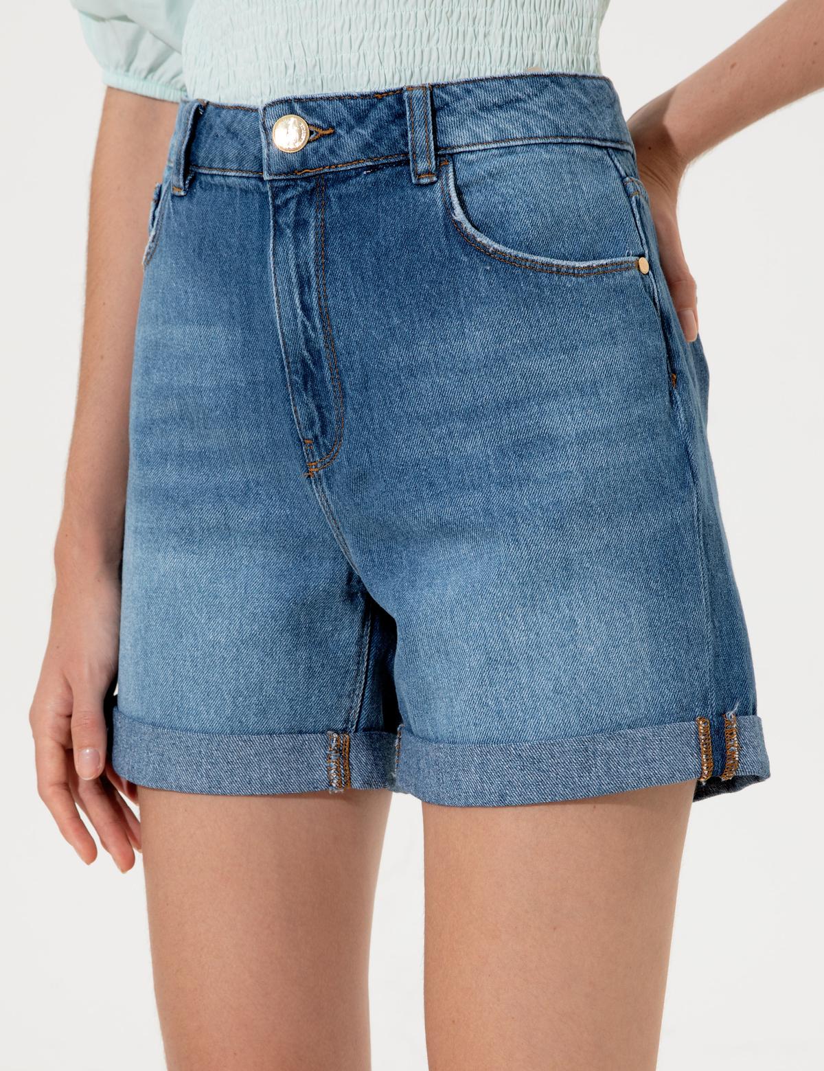 Mavi Rahat Kesim Jean Bermuda Şort - 50251237005