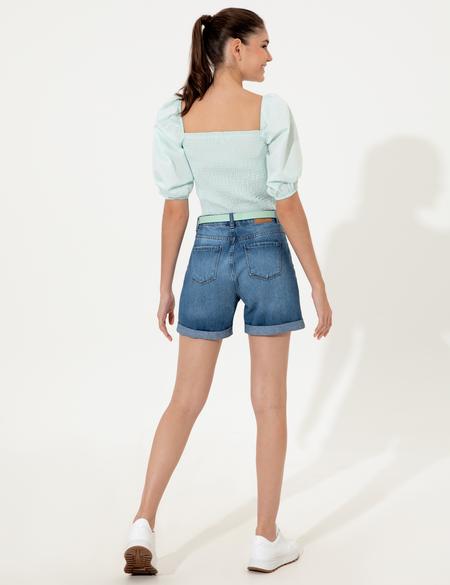Mavi Rahat Kesim Jean Bermuda Şort - 50251237005
