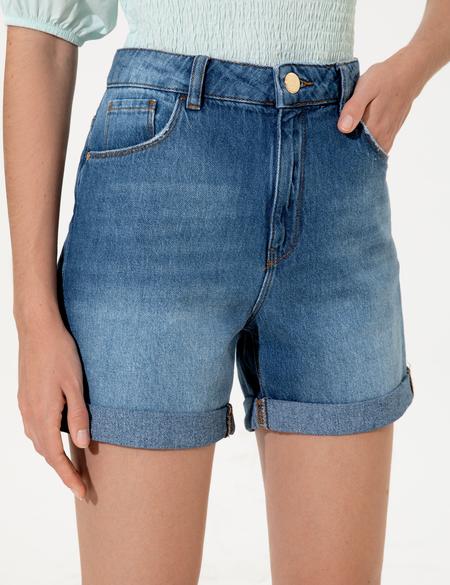 Mavi Rahat Kesim Jean Bermuda Şort - 50251237005