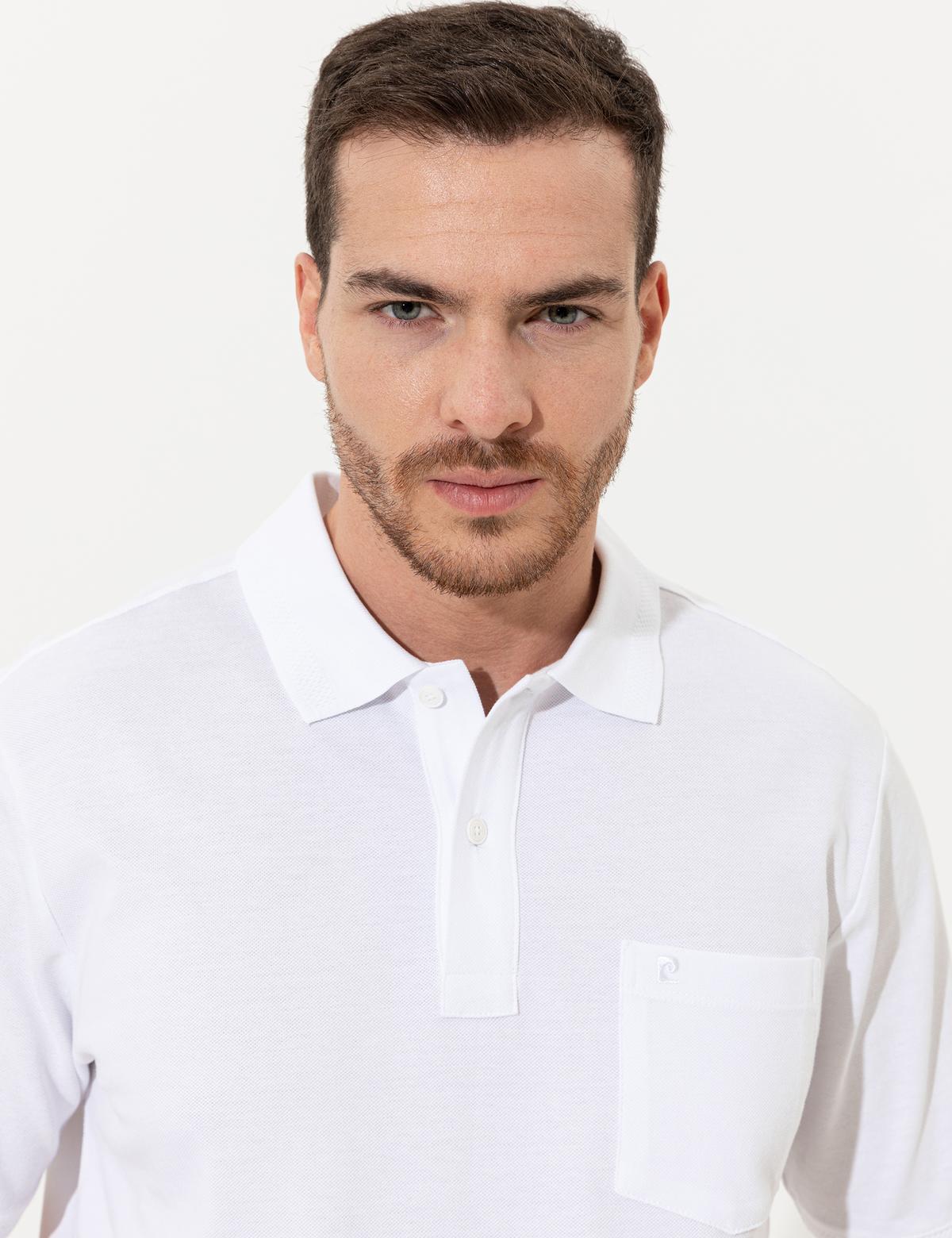 Beyaz Regular Fit Polo Yaka Basic Tişört - 50250209001