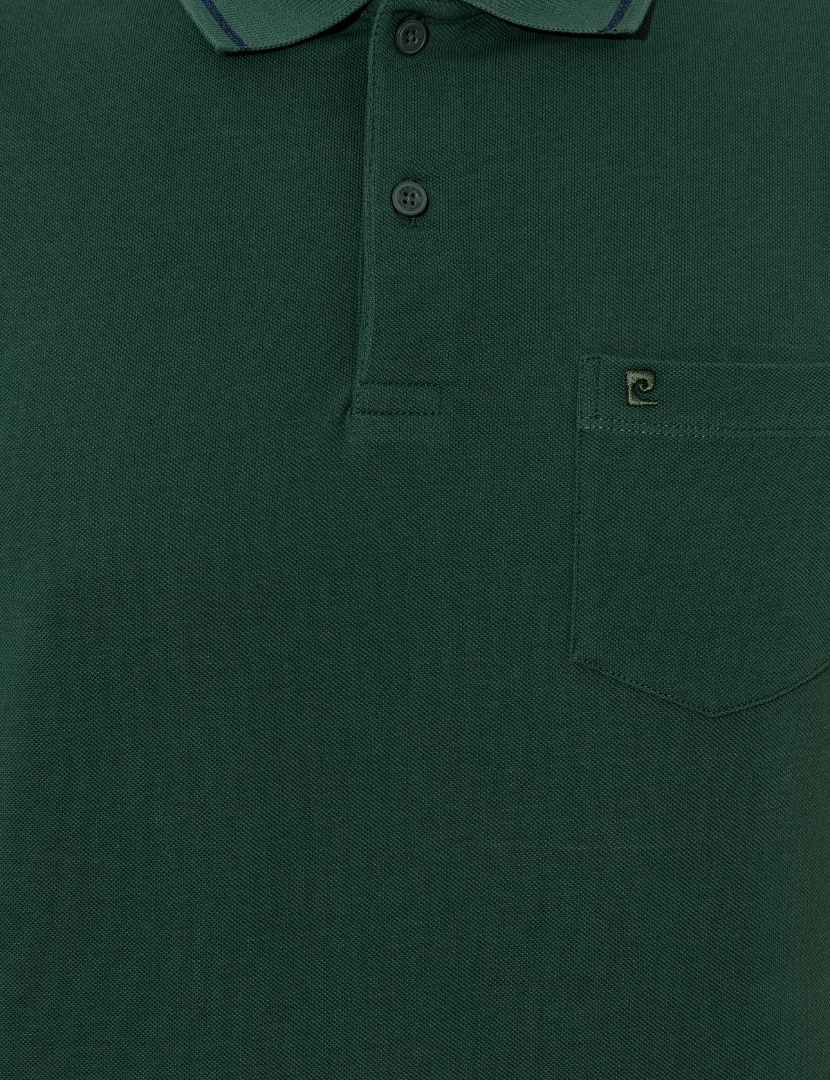 Koyu Yeşil Regular Fit Polo Yaka Basic Tişört - 50252470050