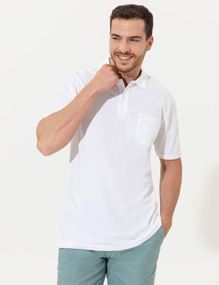 Beyaz Regular Fit Polo Yaka Basic Tişört - 50250209001