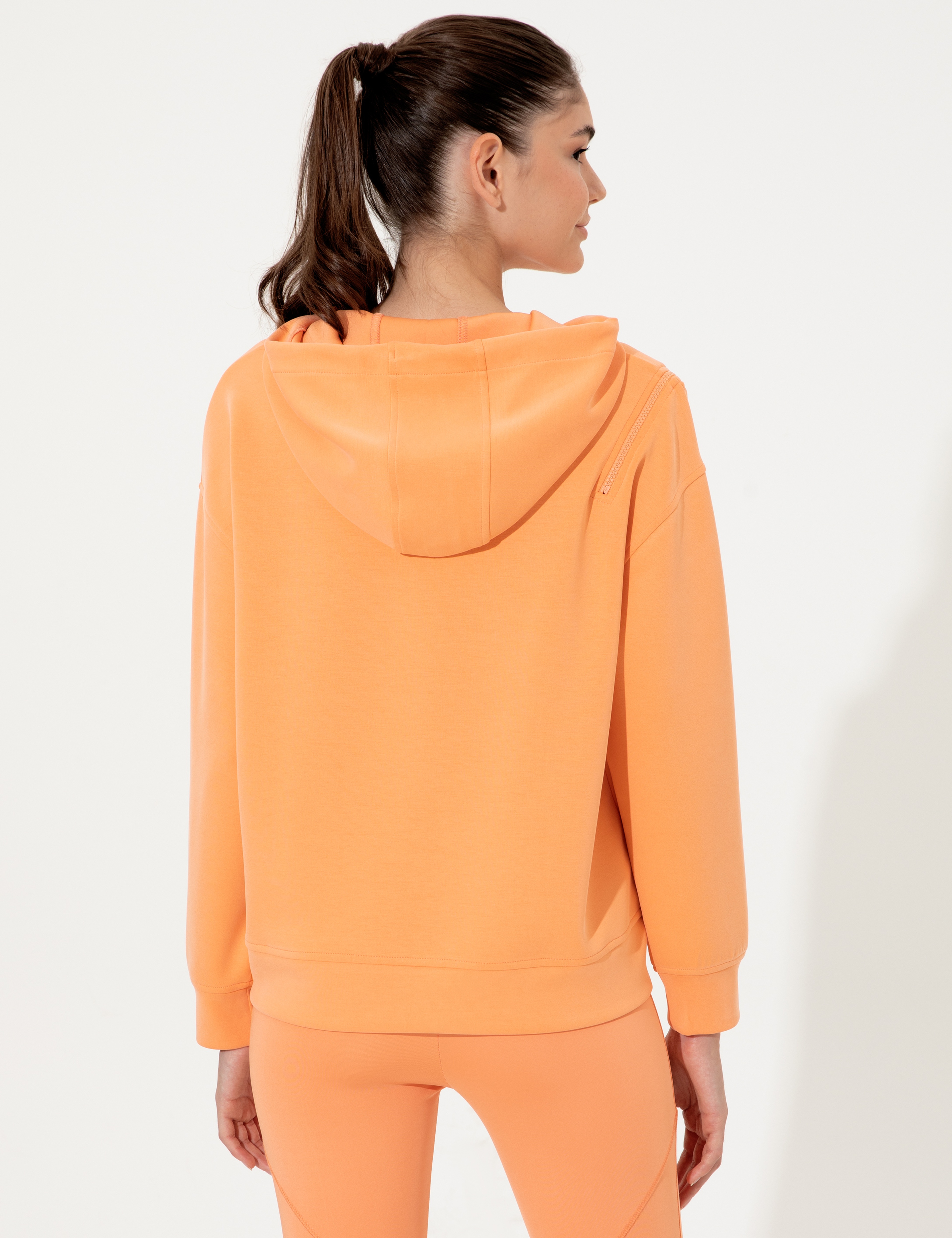 Turuncu Oversize Kapüşonlu Sweatshirt - Image 5