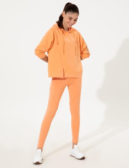 Turuncu Oversize Kapüşonlu Sweatshirt - 50247297023