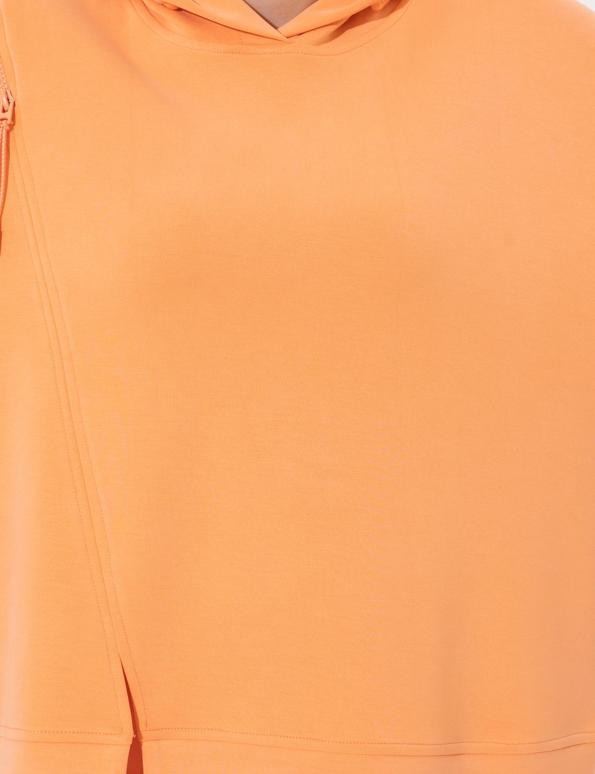 Turuncu Oversize Kapüşonlu Sweatshirt - 50247297023