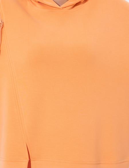 Turuncu Oversize Kapüşonlu Sweatshirt - 50247297023