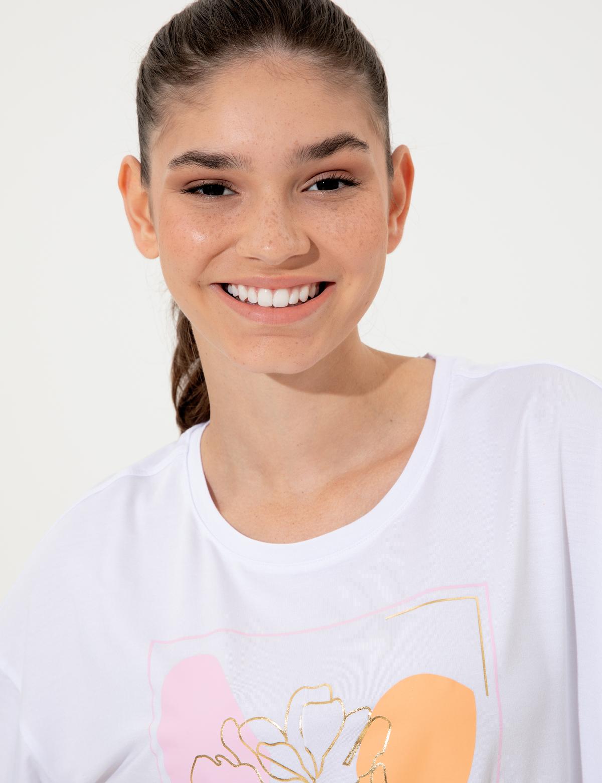 Beyaz Regular Fit Tişört - 50252145002