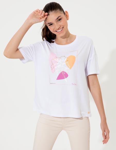 Beyaz Regular Fit Tişört - 50252145002