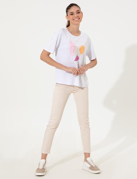 Beyaz Regular Fit Tişört - 50252145002