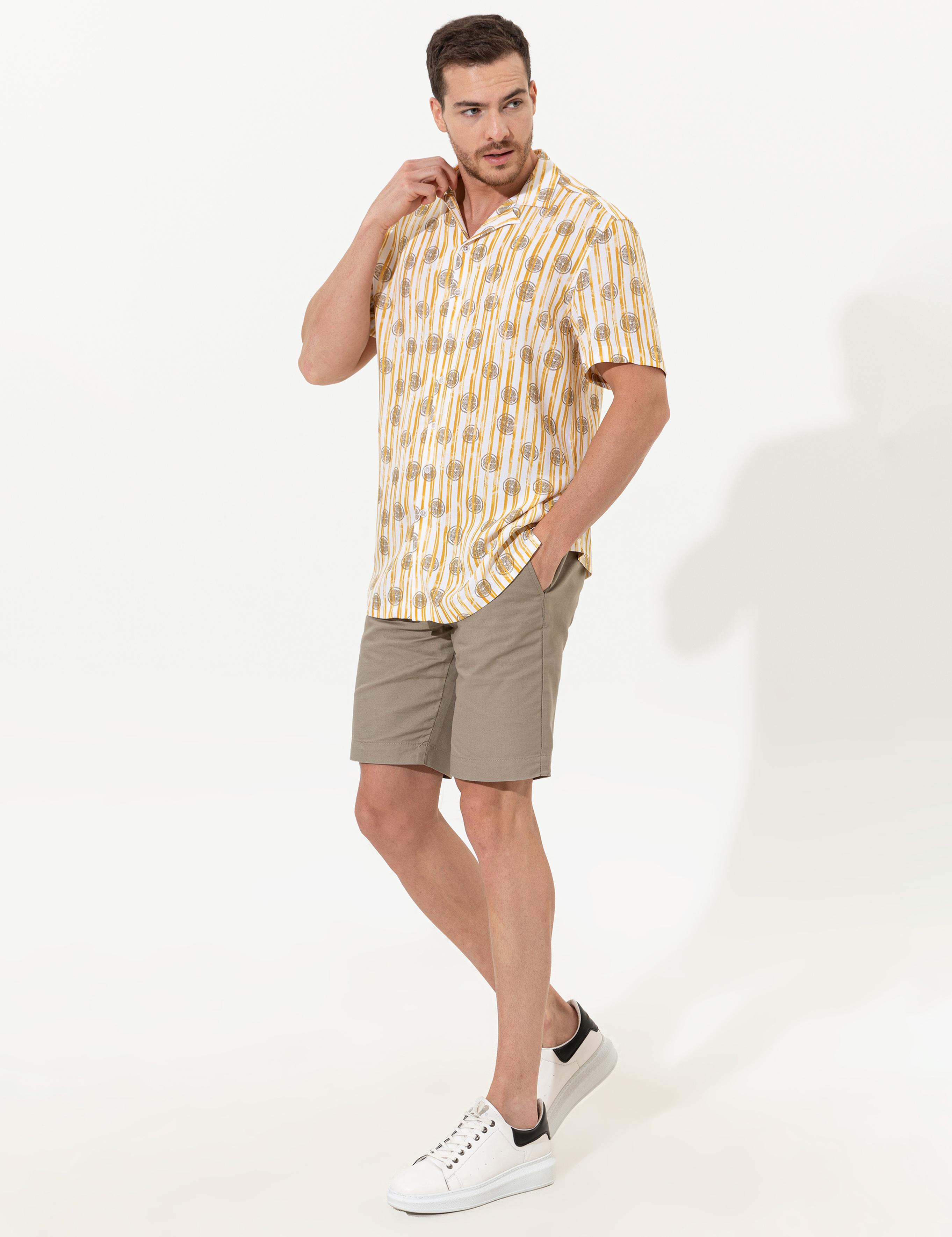 Kum Slim Fit Bermuda Şort